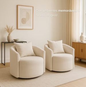 Poltrona Puff Orgânica Decorativa Linho Elegante