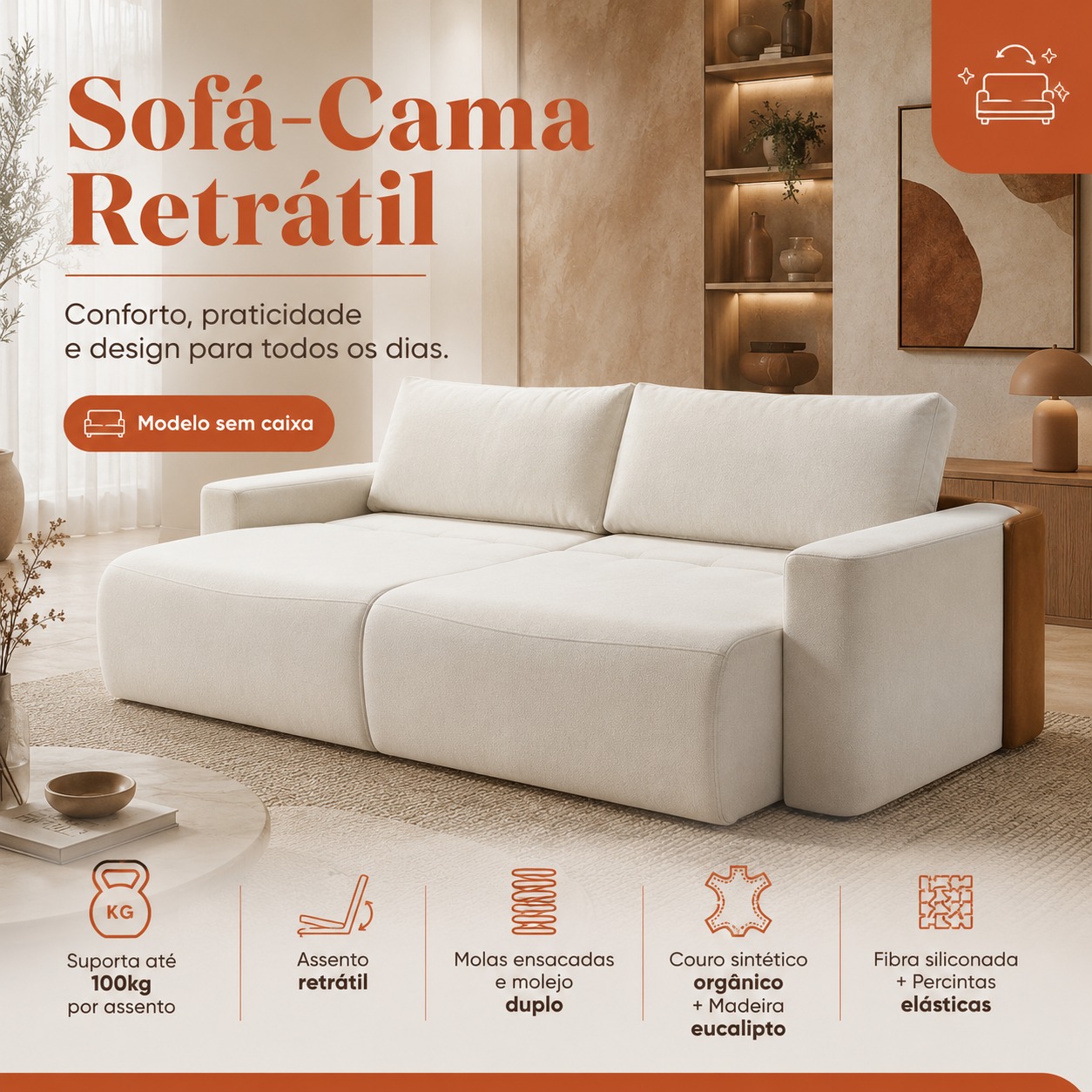 SOFA CAMA ORGANICO - Imagem 3